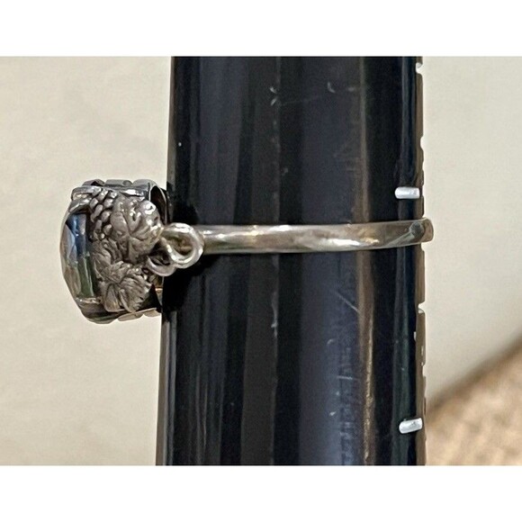 Vintage Sterling Silver Mystic Topaz Ring Sz 8.25 Ornate Fancy Sparkle - Picture 3 of 7